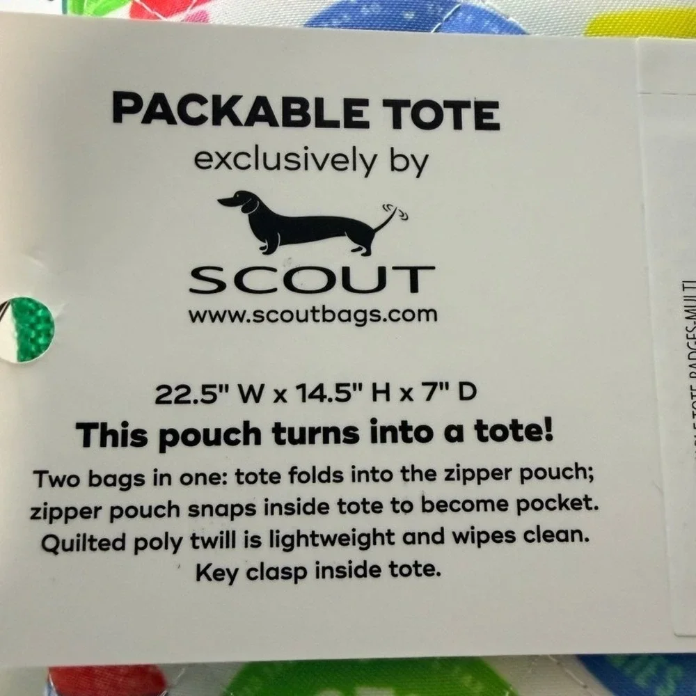 Masters 2026 SCOUT Packable Tote Bag Badges Multi Color Quilted Travel Pouch NWT - Picture 5 of 6